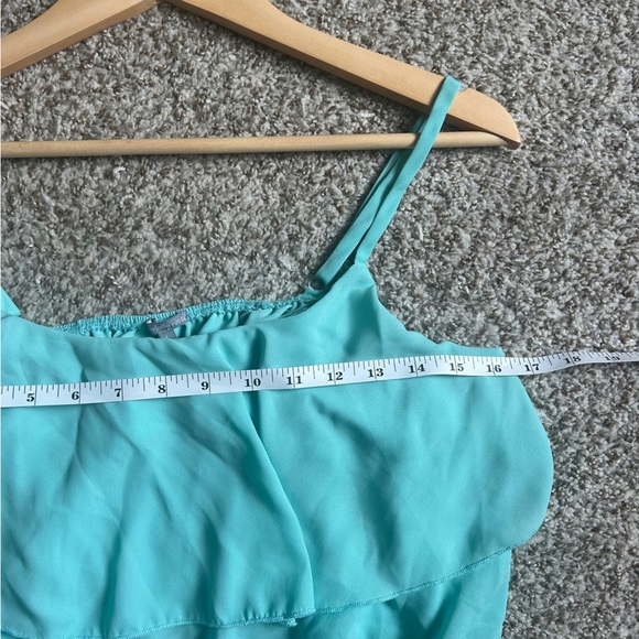 🦋 Charlotte Russe Teal Crop Top Cut Out Tie Back Summer Casual Y2K Lightweight - Picture 5 of 6